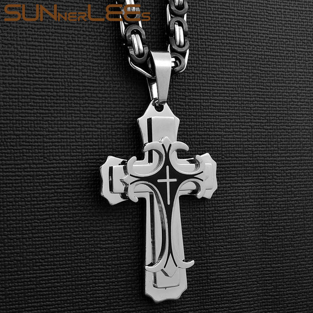 SUNNERLEES 316L Stainless Steel Jesus Christ Cross